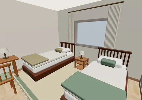 Room 1 (furnished) in Casa Andén, Furnished model render