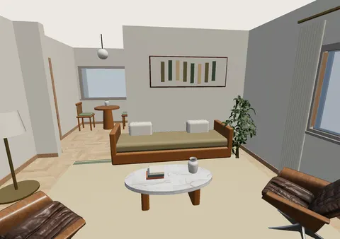Room 2 (furnished) in Casa Andén, Furnished model render