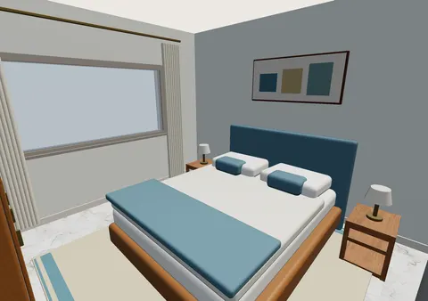 Room 2 (furnished) in Casa Pliegue, Furnished model render