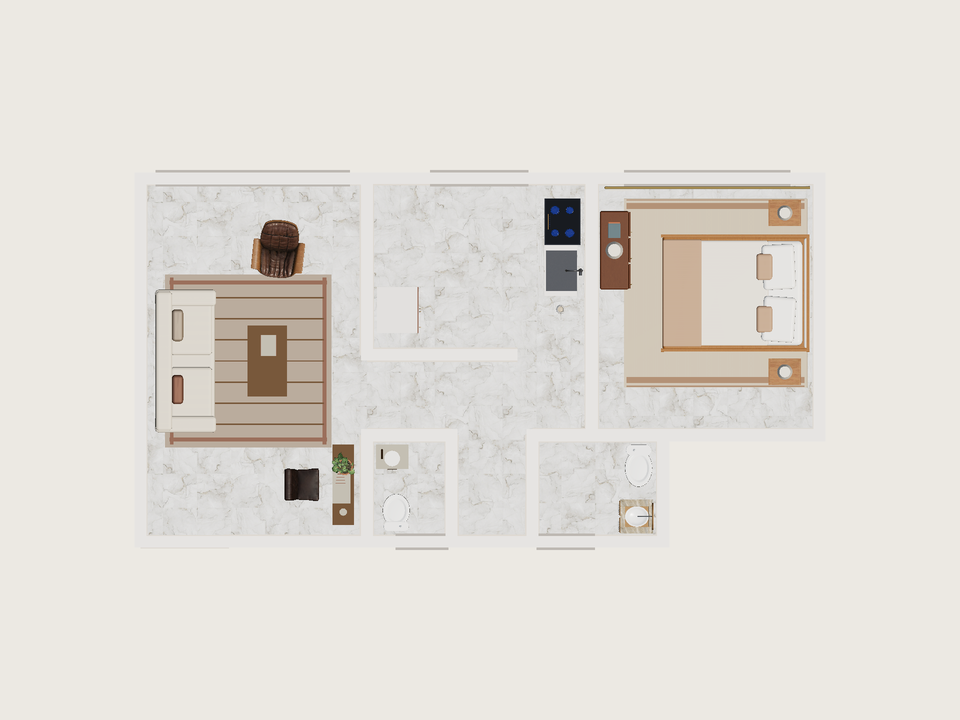 Plano · Con muebles