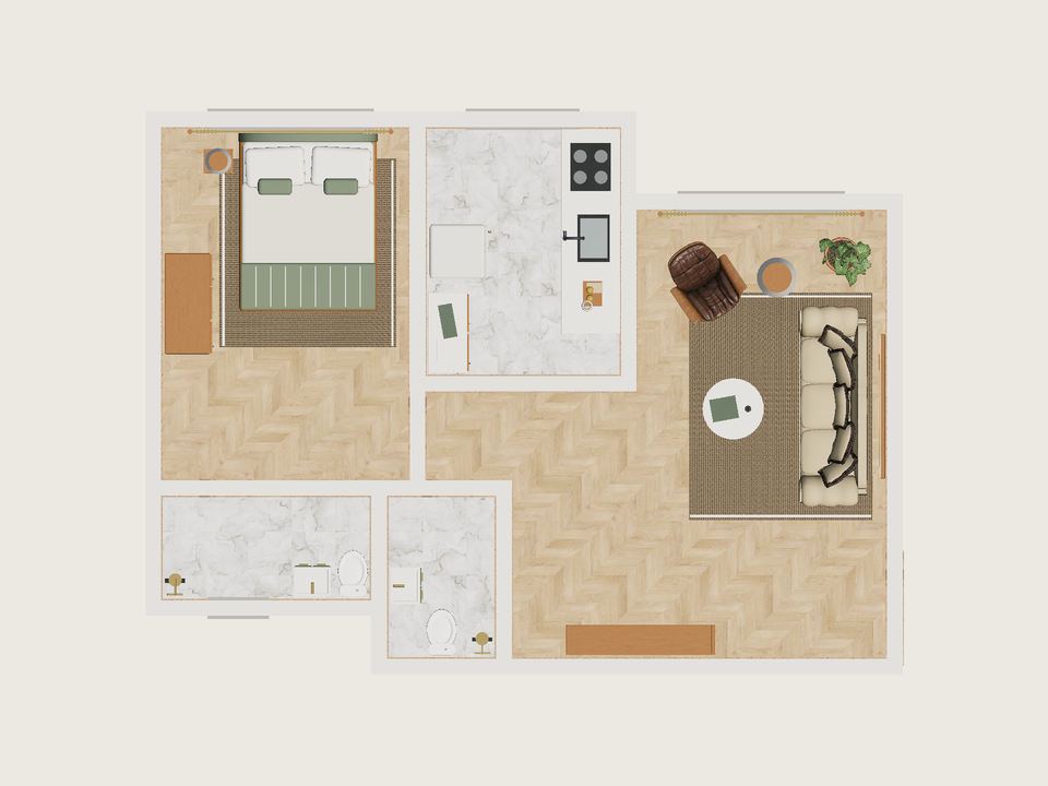Plano · Con muebles