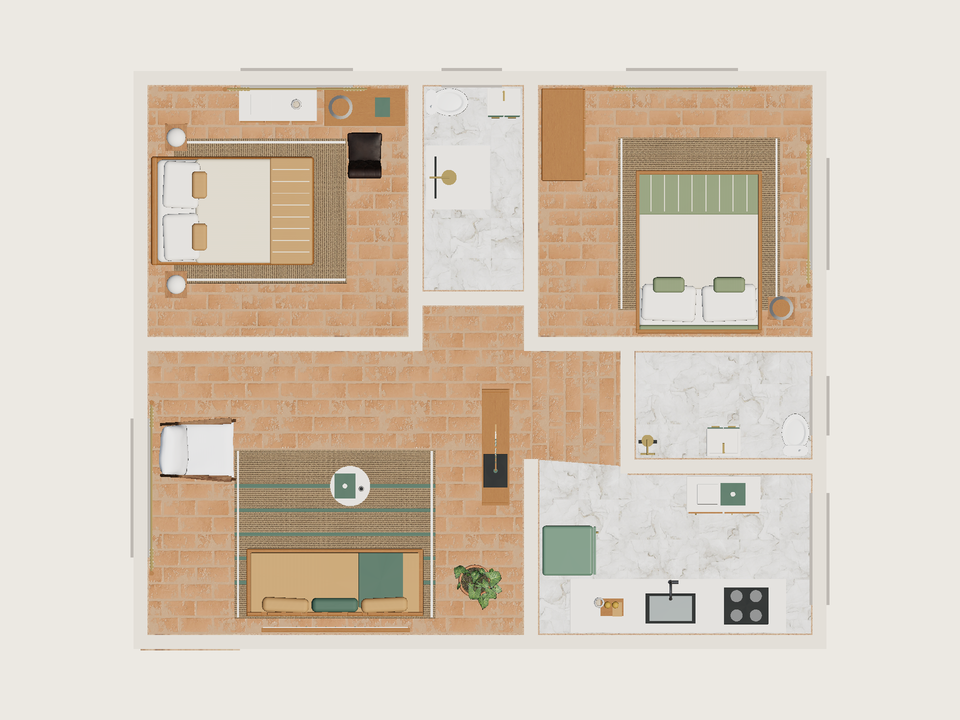 Plano · Con muebles