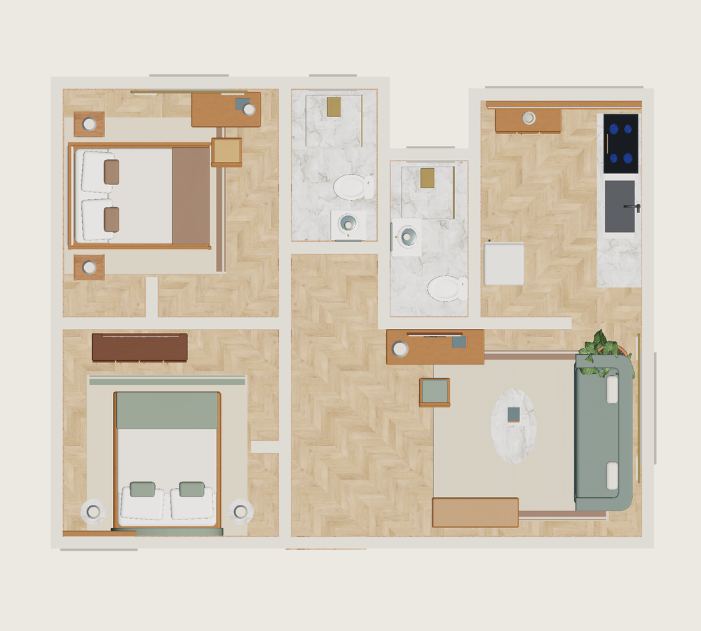 Plano · Con muebles