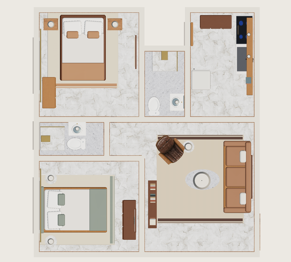 Plano · Con muebles