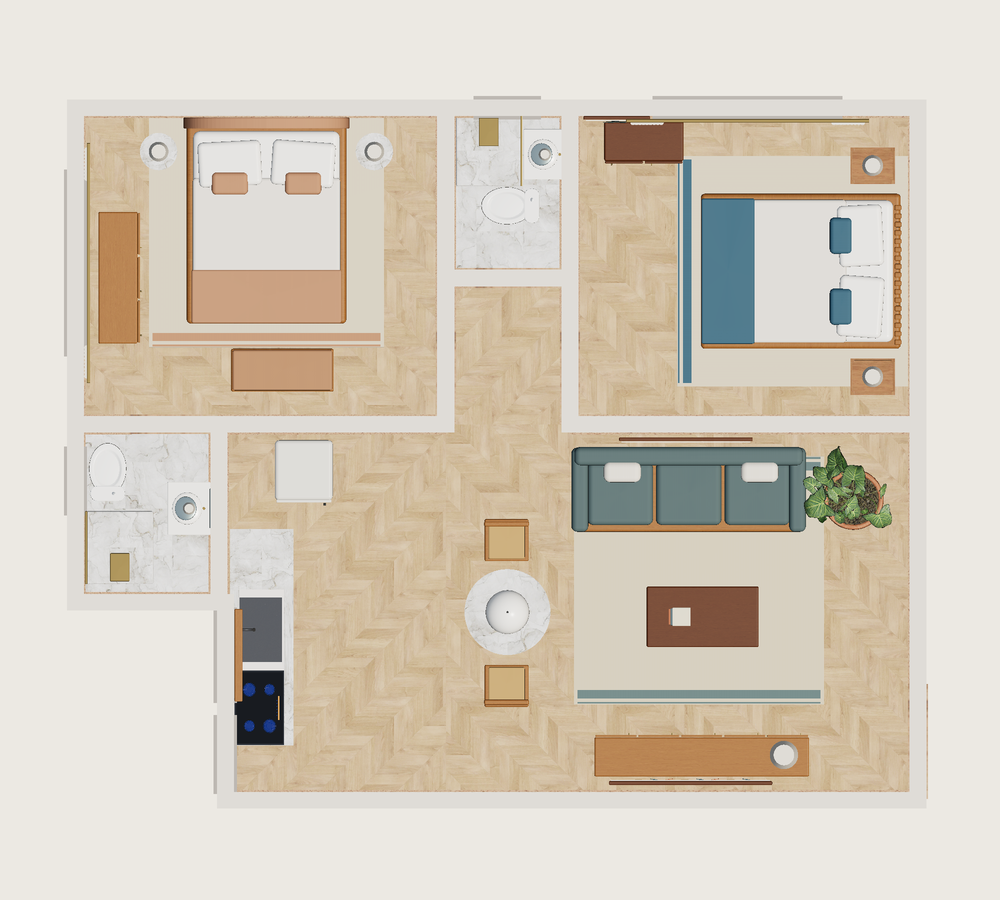 Plano · Con muebles