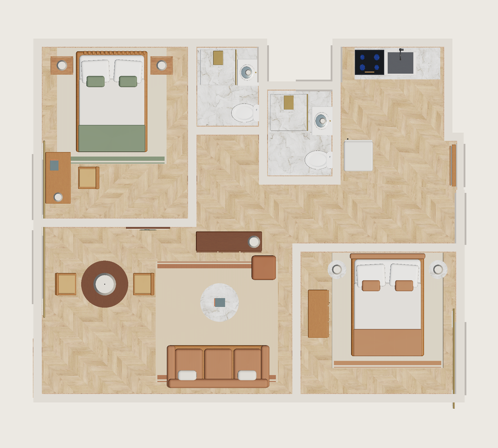 Plano · Con muebles