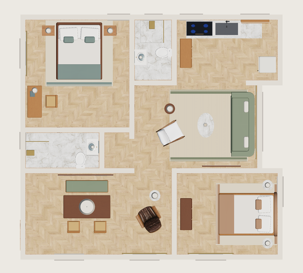 Plano · Con muebles