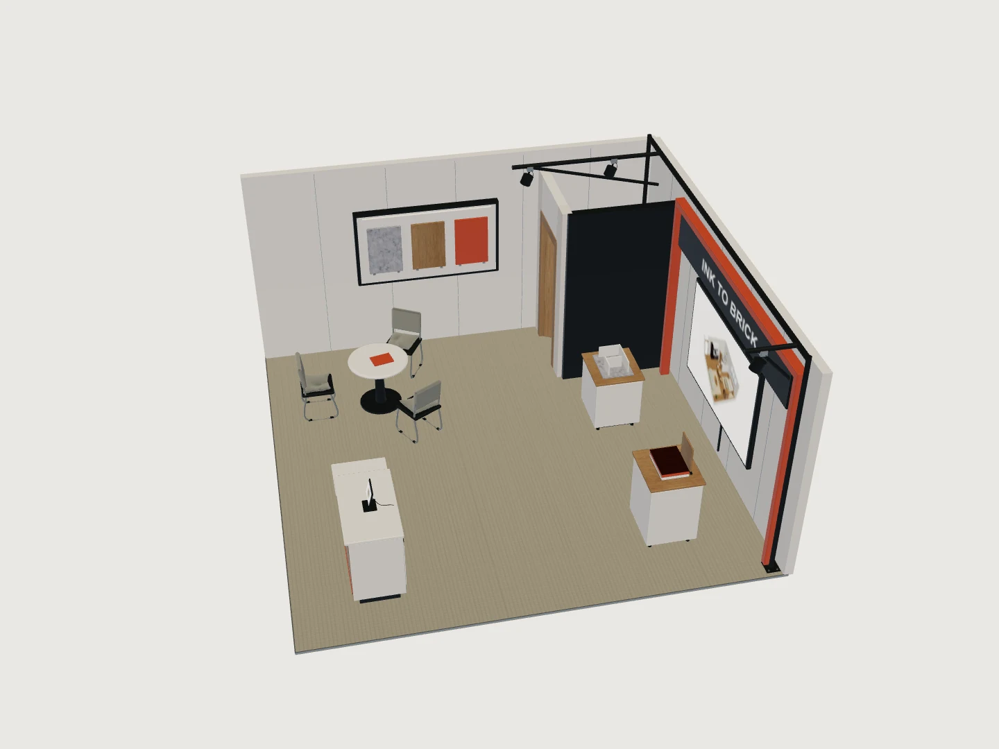 Exhibition booth: captured 3D model, right approach.