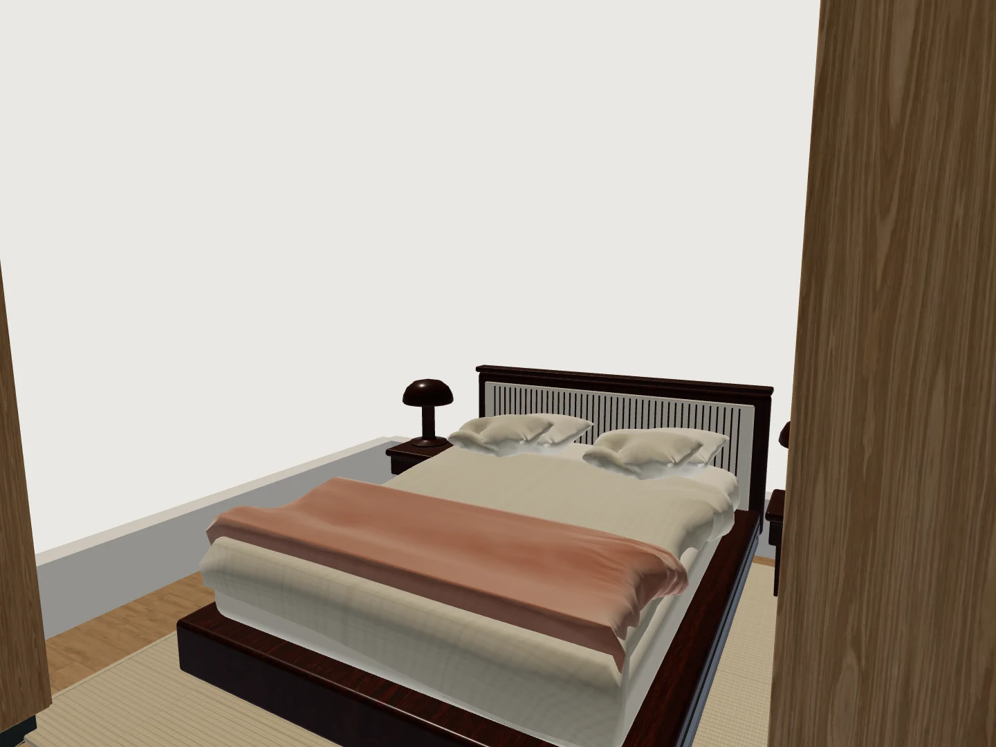 L-shaped home: source 3D view, interior detail.