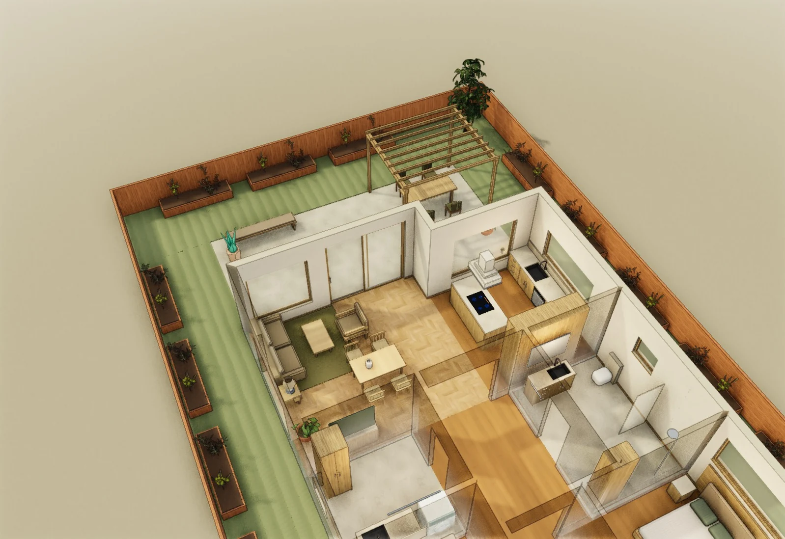 The Garden Room · Proposed scheme A · 3D model
