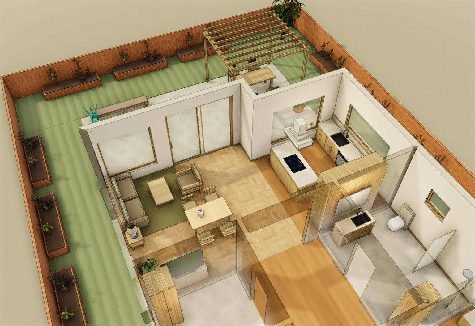 The Garden Room · Proposal A · 3D model
