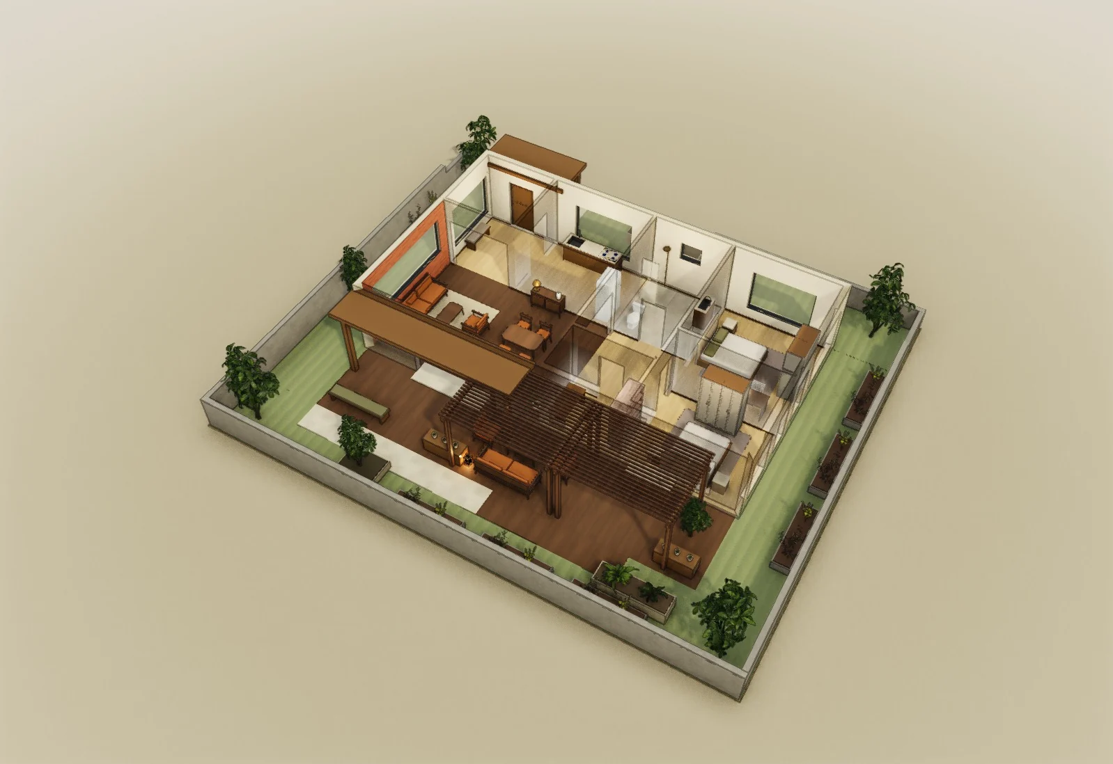 Life on the Veranda · Proposed scheme A · 3D model