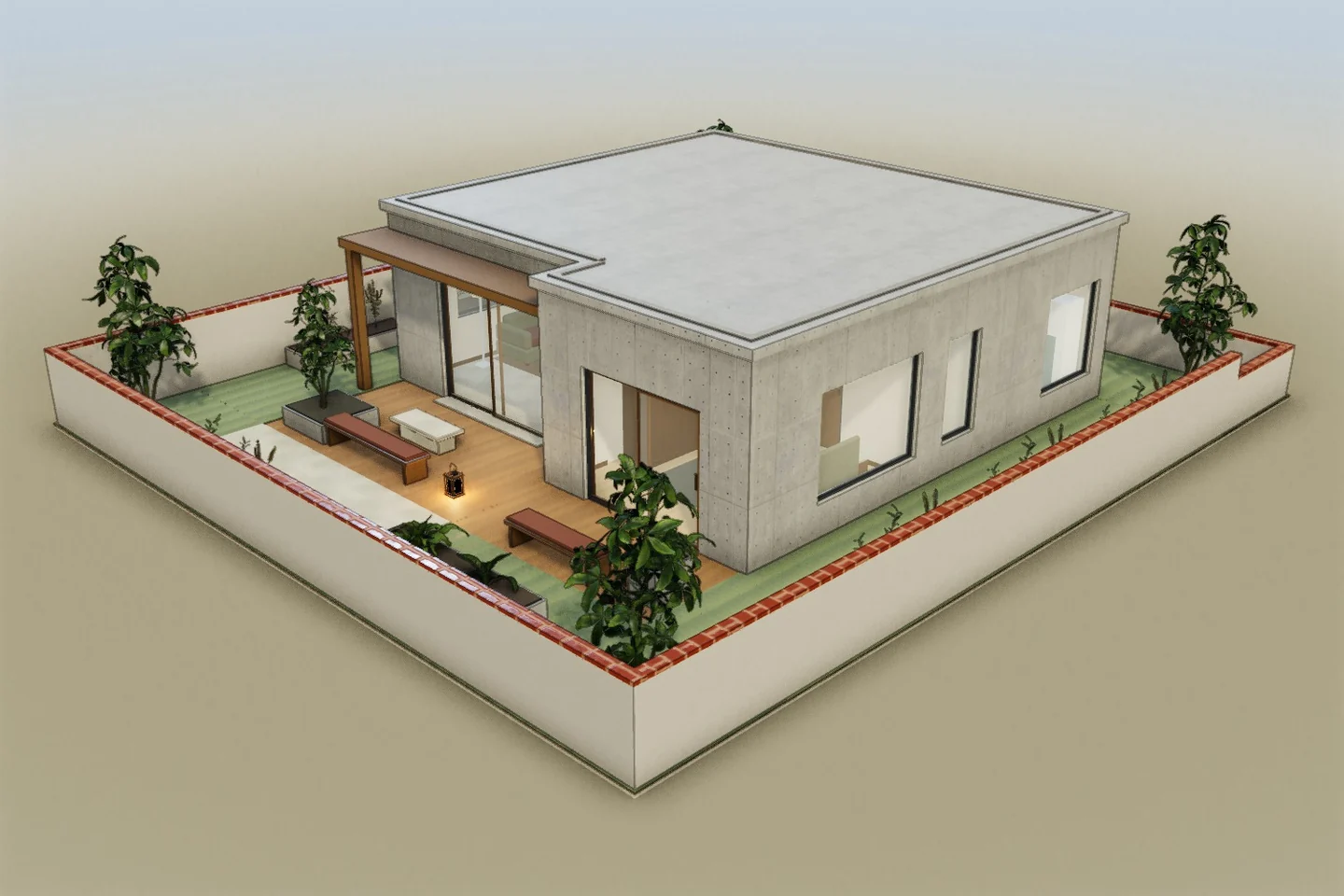Work Beside the Garden: the 3D model you can open and edit.