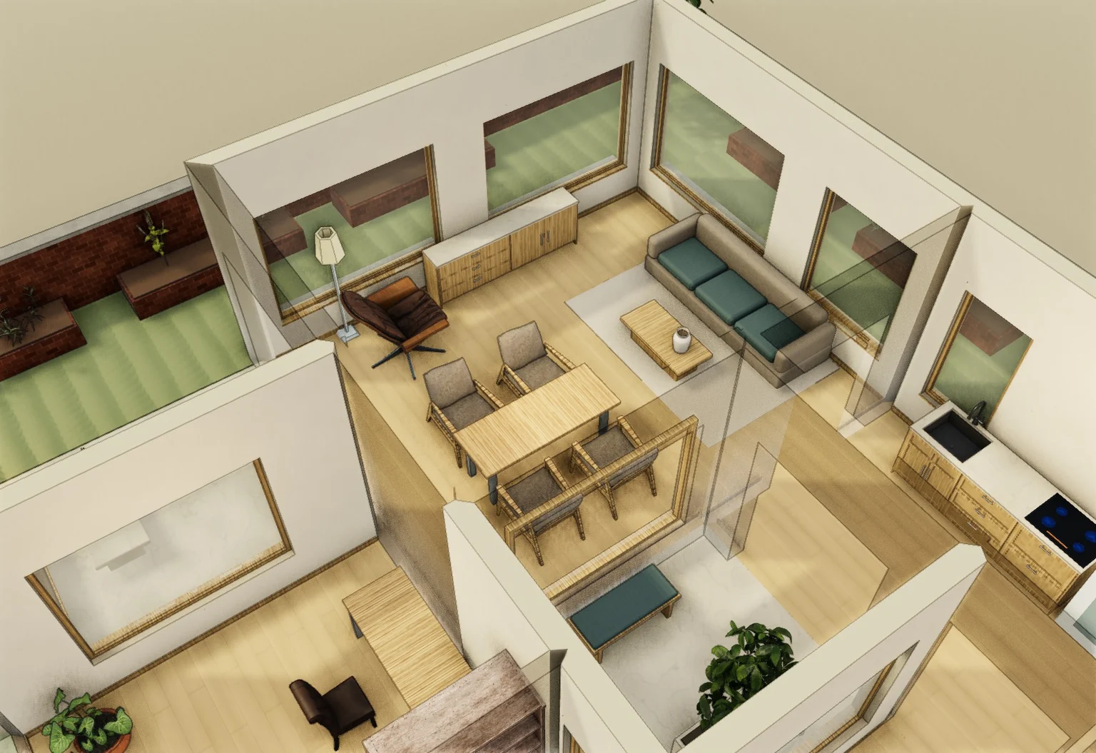 The Sheltered Garden · Original · 3D model