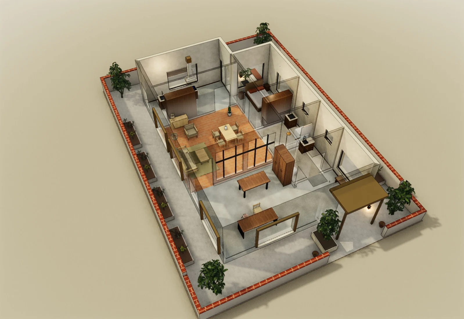 The Workshop Home · Proposed scheme A · 3D model