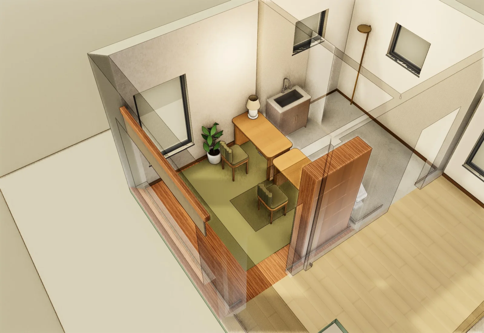 Un lugar para estudiar · Propuesta A · modelo 3D