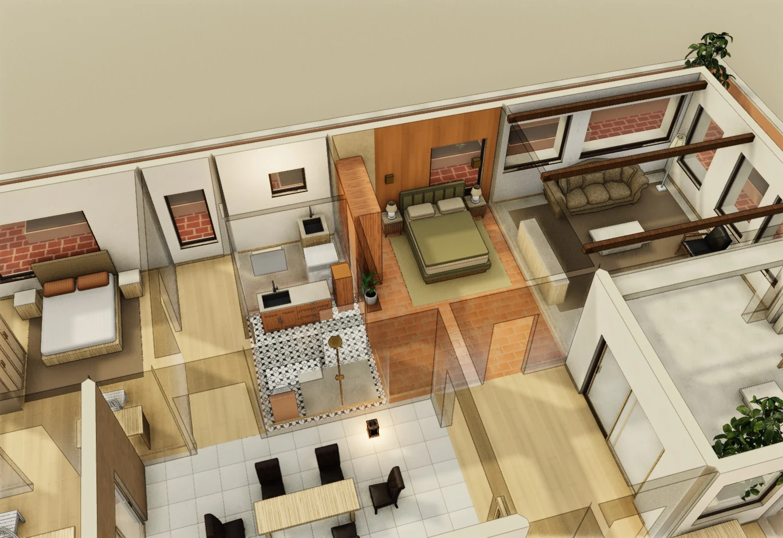 The Private Suite · Proposed scheme A · 3D model