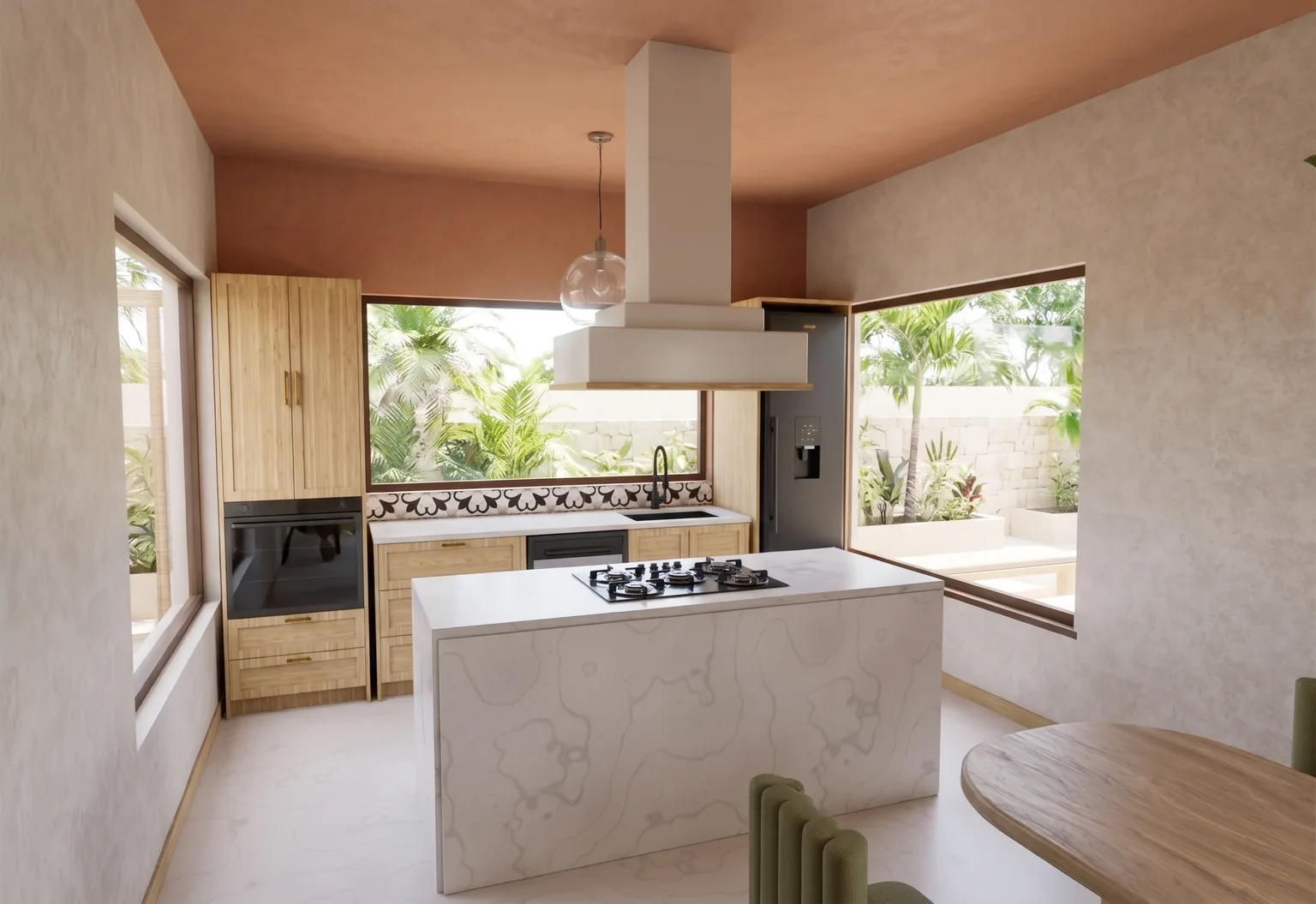 Two Patios · Proposed scheme A · AI visualization