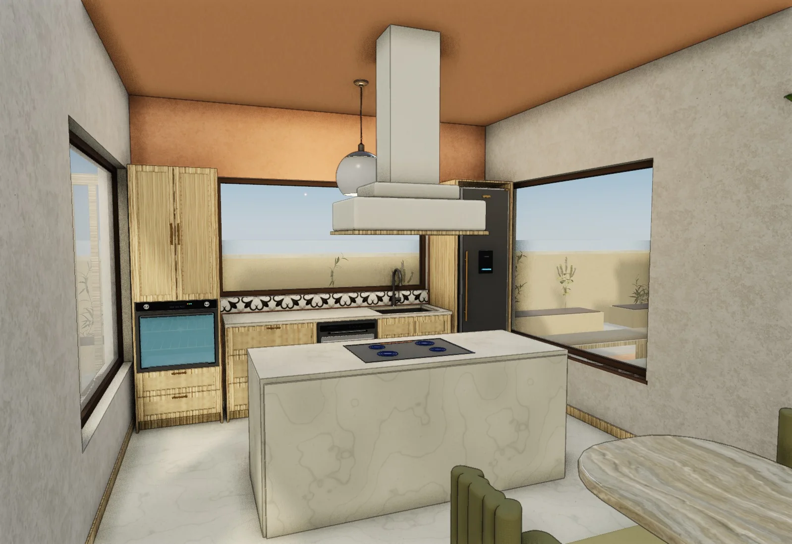 Two Patios · Proposal A · 3D model